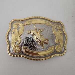 Gold and Silver Western Belt Buckle